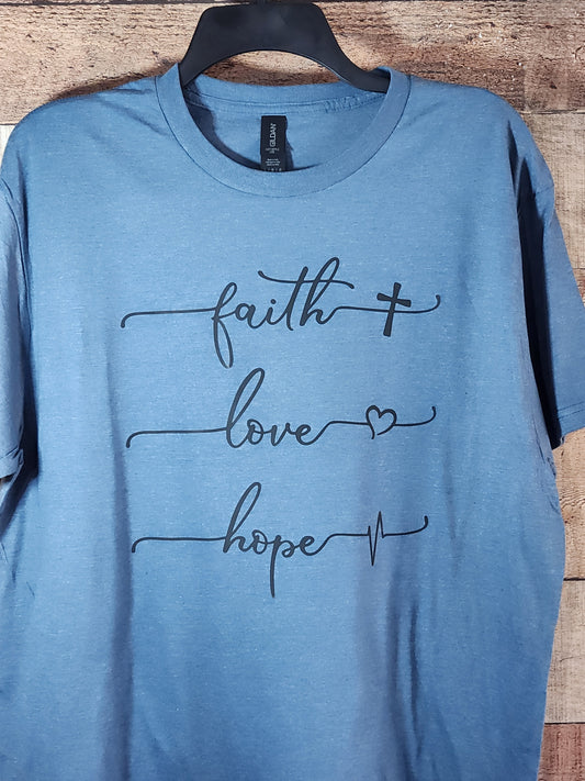 Faith, Love, Hope Graphic Tshirt